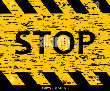 Stop. Do not cross. Increased danger. The tape is protective yellow with black. Caution and warning Stock Vector