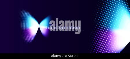 Butterfly Icon Logo Digital Transform Concept, AI Science Tech Transformation Background, Machine Learning Symbol, Abstract Insect Robot Technology Stock Vector