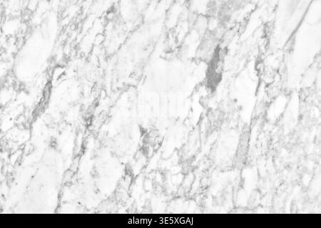 High-resolution texture of authentic white Carrara marble. Natural stone surface with elegant grey veining, perfect for architectural design and luxury backgrounds. Stock Photo