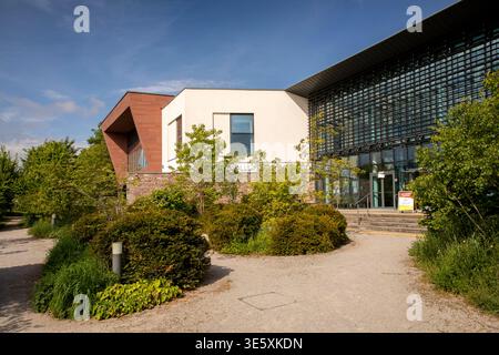 UK, Wales, Powys, Brecon, Bulwark, Y Gaer Museum and library entrance Stock Photo