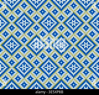 Seamless pattern of Ukrainian ornament in ethnic style, identity, vyshyvanka, embroidery for print clothes, websites, banners, poster Stock Vector