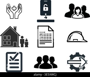 Home and Lifestyle Icons Stock Vector