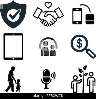 Tech, Communication, and Modern Lifestyle Stock Vector