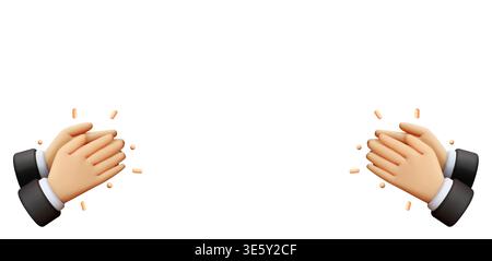 3d businessman hands clapping to show applause Stock Vector