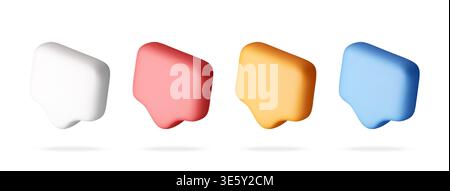 Set of colorful 3d speech bubble icons Stock Vector