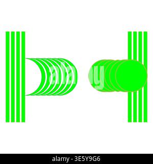Abstract green set. Linear stripe Vector. Modern geometry surface. Vibrant graphic components. Stock Vector