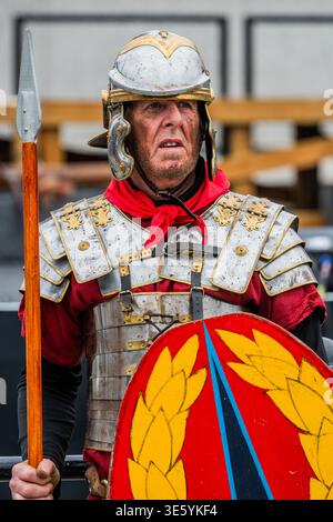 London, UK. 3rd Apr, 2026. Pontius Pilot arrives to question Jesus ...