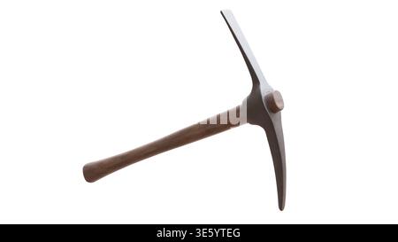 Pickaxe hand tool isolated on white, 3d illustration Stock Photo