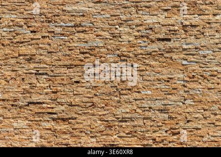 Background of the beige travertine tiles Stock Photo