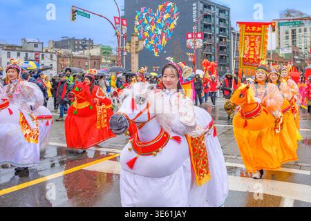 Year of the Horse, Chinese Lunar New Year, Celebration,  Parade, Chinatown, Vancouver, British Columbia, Canada Stock Photo