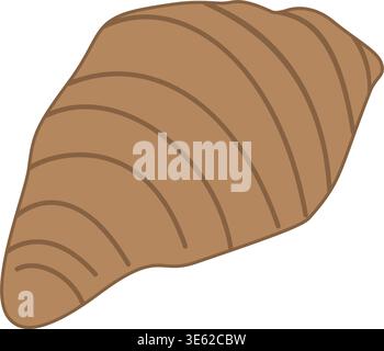 Hand drawn whole croissant Minimalistic flat design element Isolated vector French pastry illustration, bakery food clipart. Vector illustration Food Poster Thematic cards design element or media post Stock Vector