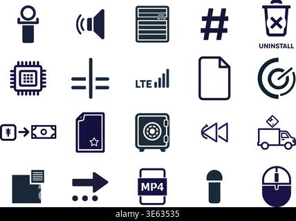 "A premium, extensive collection of professional vector line and glyph icons specifically curated for diverse business, modern technology Stock Vector