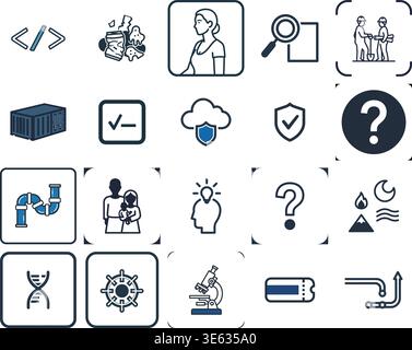 "A premium, extensive collection of professional vector line and glyph icons specifically curated for diverse business, modern technology Stock Vector