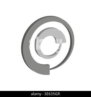 Spiral shape Vector. Grey 3d symbol. Modern curve icon. Abstract geometric element. Manual vector only. No autotrace used. EPS 10. Stock Vector