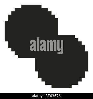 Vector retro pixel art geometric shape. Minimal 8-bit style frame and abstract design element isolated on background. Stock Vector