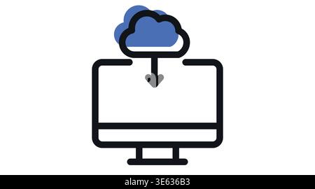Cloud computing and data sync icon Stock Vector