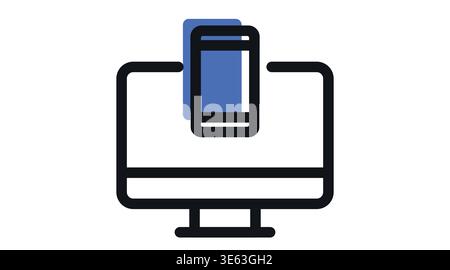 Responsive design and device sync icon Stock Vector