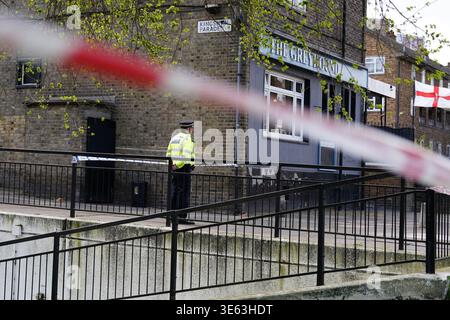 3rd April 2026. Woolwich murder scene. 14-year-old boy was shot dead in in Woolwich, south-east London. Stock Photo