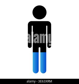 Human level icon. Bottom fill progress. Male figure Vector. Status indicator element. Manual vector only. No autotrace used. Stock Vector