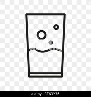 Refreshing water glass. Liquid beverage icon. Vector bubble drink. Mineral vessel symbol. Stock Vector