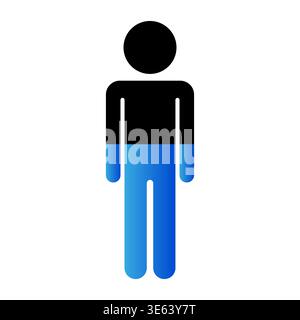Body status icon. Half fill level. Human Vector silhouette. Progress graphic symbol. Manual vector only. No autotrace used. Stock Vector