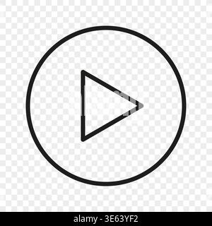 Media play button. Start video icon. Vector player symbol. Digital control sign. Stock Vector