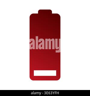Empty battery icon. Critical power level. Red energy Vector. Low charge symbol. Manual vector only. No autotrace used. Stock Vector
