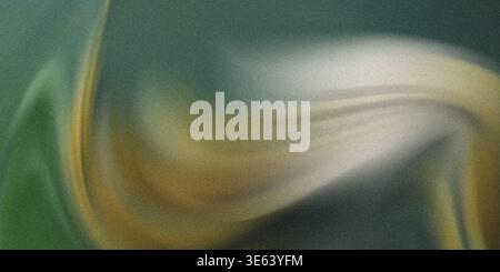 A captivating abstract design featuring a swirl of green and gold hues on a dark background, showcasing a mesmerizing blend of colors and textures tha Stock Photo