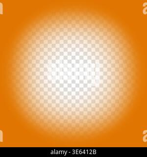 Orange radiant background. White light center. Vector focus spot. Circle glow effect. Manual vector only. No autotrace used. Stock Vector