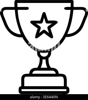 Football outline vector icon of trophy Stock Vector