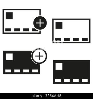 Card payment icons. Add money symbol. Finance tool Vector. Credit account set. Manual vector only. No autotrace used. EPS 10. Stock Vector