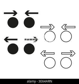 Touch gesture set. Swipe arrow Vector. Circle interaction symbol. Motion finger style. Manual vector only. No autotrace used. EPS 10. Stock Vector