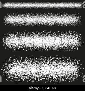 Spray paint set. Texture brush Vector. Grainy stroke collection. Dark background detail. Manual vector only. No autotrace used. EPS 10. Stock Vector