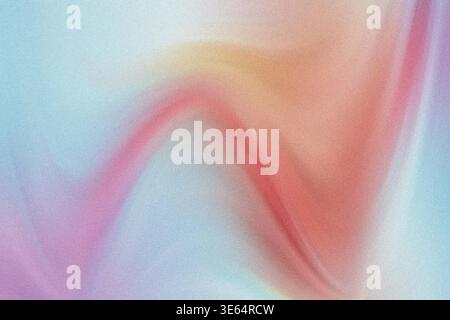 This image features a colorful abstract artwork with pink, orange, and blue tones blended smoothly. The composition showcases a curved shape with a te Stock Photo
