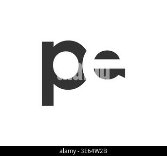 PE creative geometric initial based modern and minimal logo. Letter p e trendy fonts. Universal professional elegant techno vector design. Stock Vector