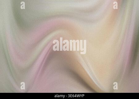 The image showcases a soft pastel colored fabric with gentle folds and a subtle sheen. The fabric features a blend of pale pink, beige, and green hues Stock Photo