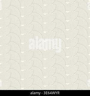 Seamless geometric striped wave pattern - minimal abstract vector background. Outline endless creative print - monochrome design Stock Vector