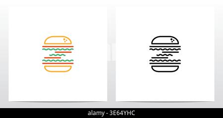 Cheese Burger Letter Logo Design Z Stock Vector