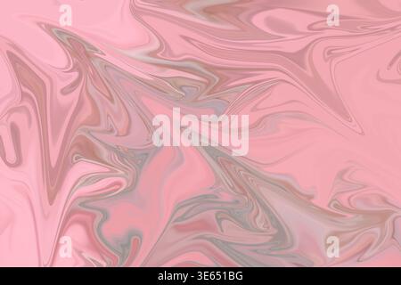 A fluid, swirling abstract background featuring blended layers of soft pink, dusty rose, and muted brown tones, creating a marble-like liquid effect. Stock Photo