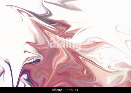 A vibrant abstract background featuring swirling liquid marble patterns in shades of pink, purple, and peach, creating a fluid and artistic design. Stock Photo