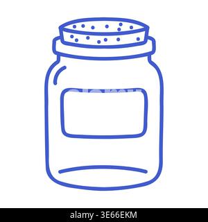 PrintSpice jar in minimal outline illustration style. Hand drawn icon. Outline vector isolated illustration.  Stock Vector
