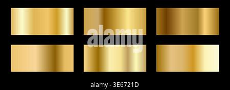Luxury badge with Gold gradient. Copper Foil metal Palette. Chrome texture on shiny background. Vector illustration Stock Vector