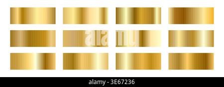 Gold Foil Palette. Elegant gradients in metallic finishes for premium design. Vector illustration Stock Vector