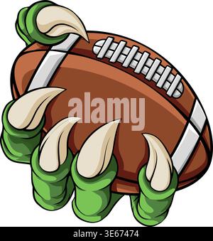 American Football Ball Claw Monster Animal Hand Stock Vector