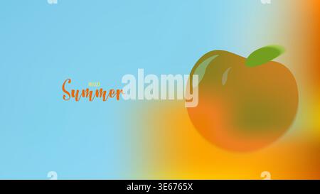 Vibrant summer mesh gradient background with Blurred Fruit soft color blends for ads, web design, banners, and marketing materials. vector illustration Stock Vector