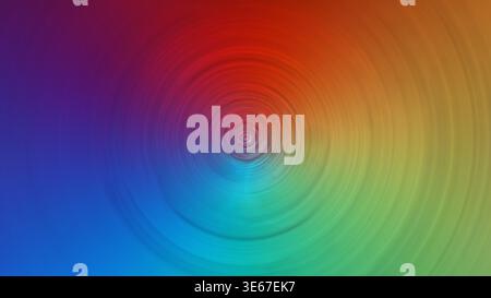 Abstract rainbow colors forming a radial gradient and spinning vortex Stock Photo