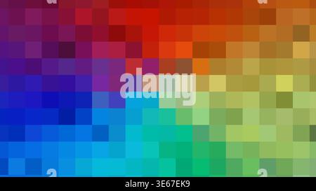 Colorful pixelated mosaic grid forming a smooth abstract gradient background Stock Photo