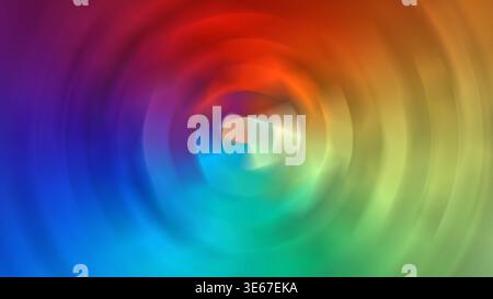 Abstract circular rainbow spectrum creating a vibrant swirling motion background Stock Photo