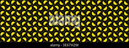 horizontal seamless gold wavy line and semicircle on black Stock Vector