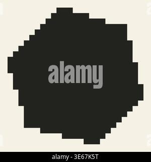 Vector retro pixel art geometric shape. Minimal 8-bit style frame and abstract design element isolated on background. Stock Vector